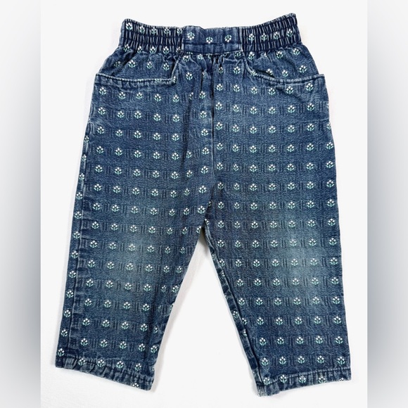 OSHKOSH Other - VINTAGE OSHKOSH Baby Denim Pull On‎ Pants Size 12 Months Floral Casual Classic